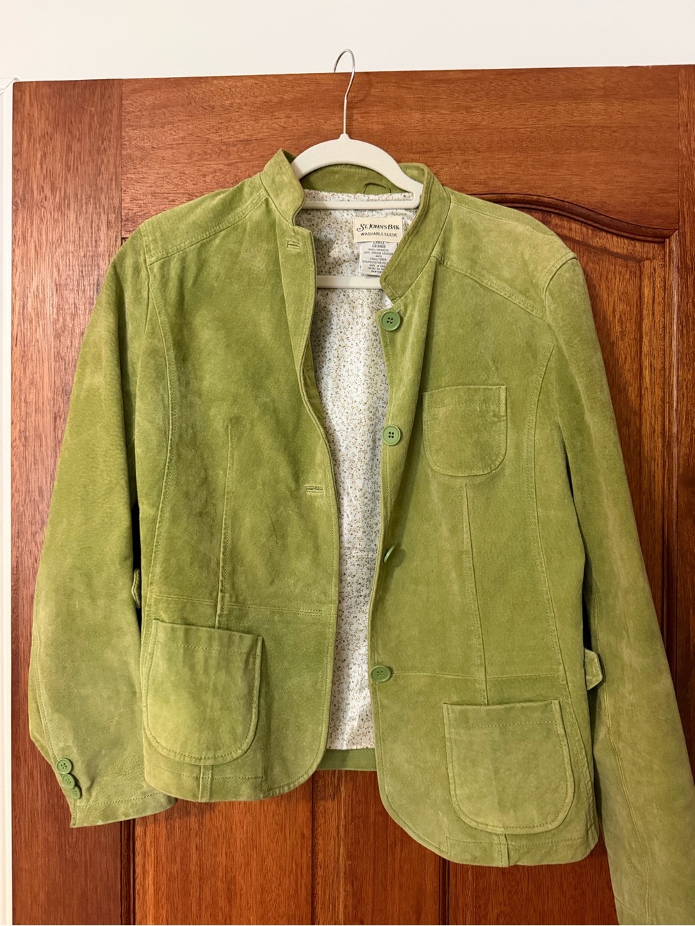 Vintage St. John's Bay Light Green Suede Shirt Jacket